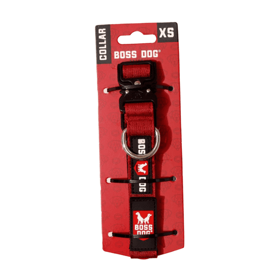 Boss Dog ProSeries Heavy Duty Dog Collar, Neoprene Lined, Red , XS