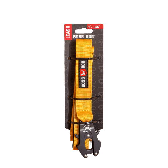 Boss Dog Tactical Leash, Yellow, 4 FT