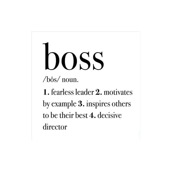 Boss Fearless Leader Black Script 12 x 12 Wood Wall Sign Plaque