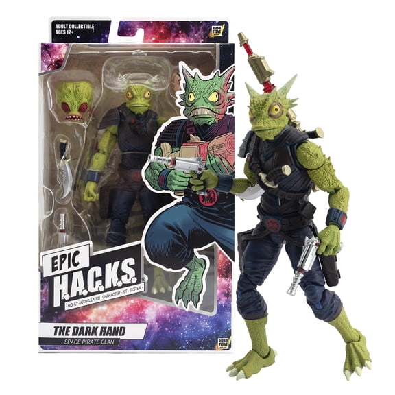 Boss Fight Studio Epic H.A.C.K.S. Core Wave 1, The Dark Hand: Space Pirate Clan Action Figure - Highly Articulate Collectible Figurine with Interchangeable Parts and Accessories - 1:12 Scale