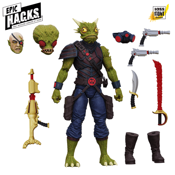Boss Fight Studio Epic H.A.C.K.S. Core Wave 1, The Dark Hand: Space Pirate Clan Action Figure - Highly Articulate Collectible Figurine with Interchangeable Parts and Accessories - 1:12 Scale