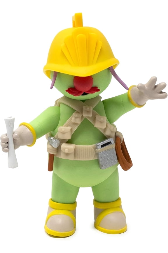 Flange Doozer, Fraggle Rock Collectible Action Figure – Highly Articulated Figurine with Accessories Including Removable Hard Hat, Harness, Construction Tools, Walkie Talkie – 1:12