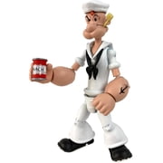 Boss Fight Studio Popeye in White Sailor Suit Popeye Classics Wave 2 Collectible Action Figure   Highly Articulated Figurine with Accessories Including Spinach, Oil Can, and Alternate Head - 112