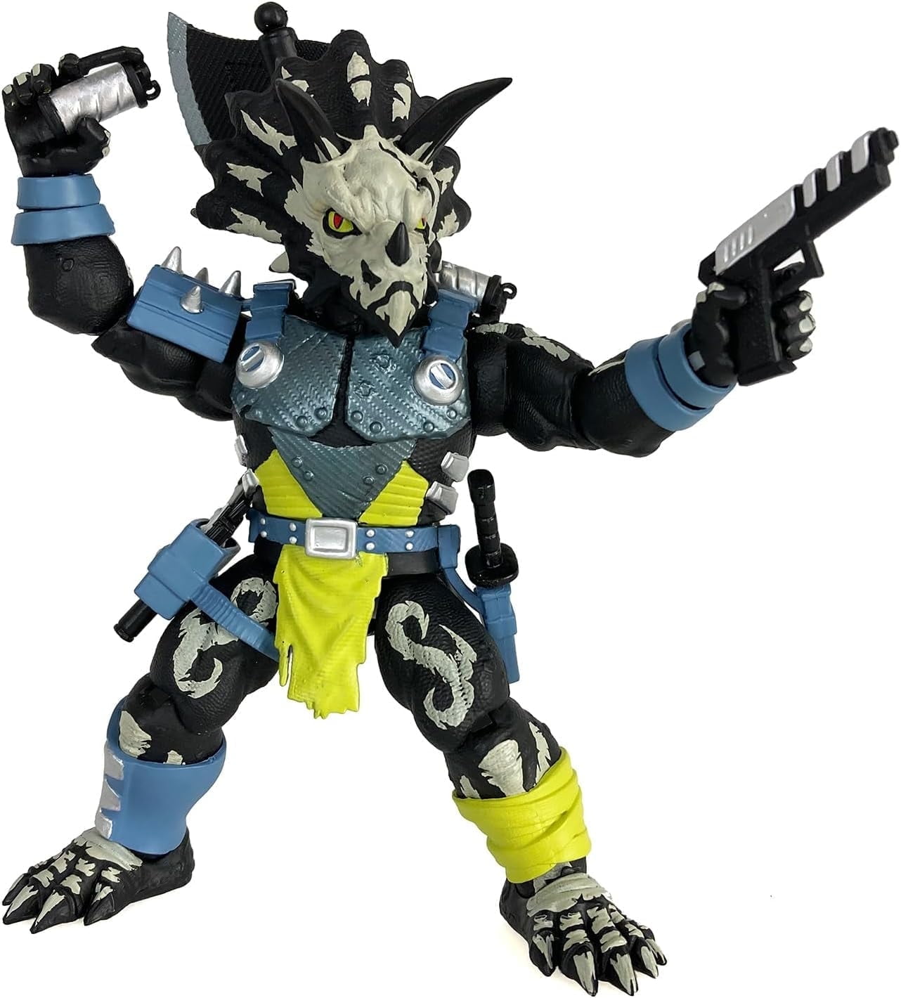 Boss Fight Studio Saurozoic Warrior Triax Skiver Night Lands Deco - Futuristic, Armored Dinosaur Hero Highly Articulated, Posable Collectible Action Figure & Accessories 6in Scale, 1:12, Ages 8+