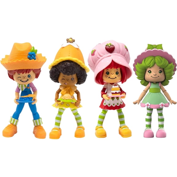 Boss Fight Studio Set of 4 Strawberry Shortcake, Orange Blossom, Lime Chiffon, Huckleberry Pie - Highly Articulated Collectible Figurines with Accessories, Alternate Heads and Hands - 1:12