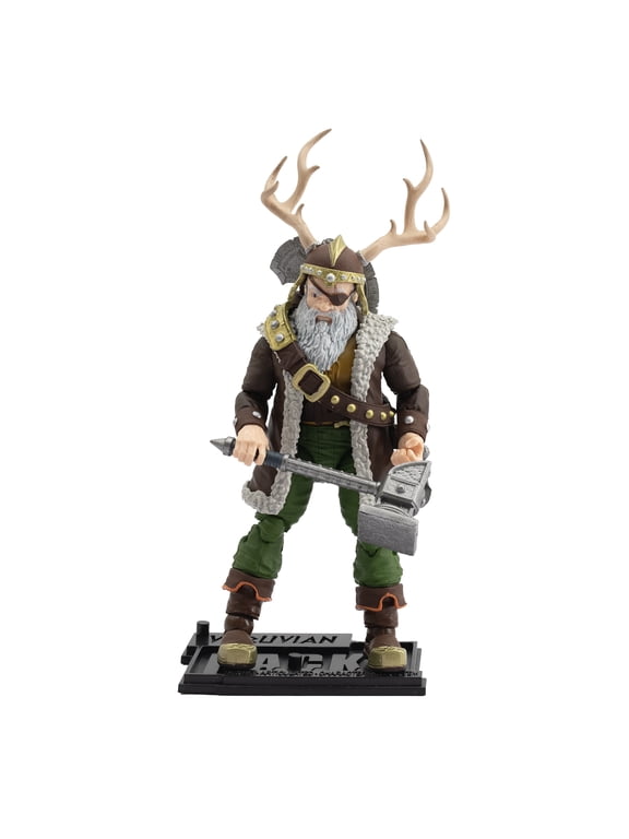 Vitruvian H.A.C.K.S. Fantasy Series Grimgrom, Dwarf Mercenary Action Figure - Highly Articulated Collectible & Customizable Figurine with Interchangeable Parts & Accessories - 1:1