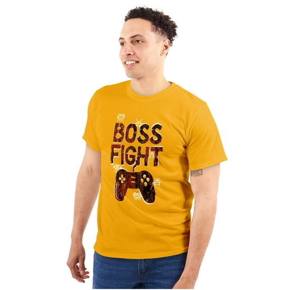 Boss Fight Video Gaming Controller Men's Big & Tall Crewneck Graphic Tee Brisco Brands 2X
