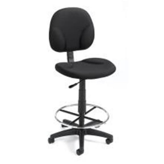 Boss Fully Adjustable Drafting Stool With Foot Ring - B1690 - Black<BR>