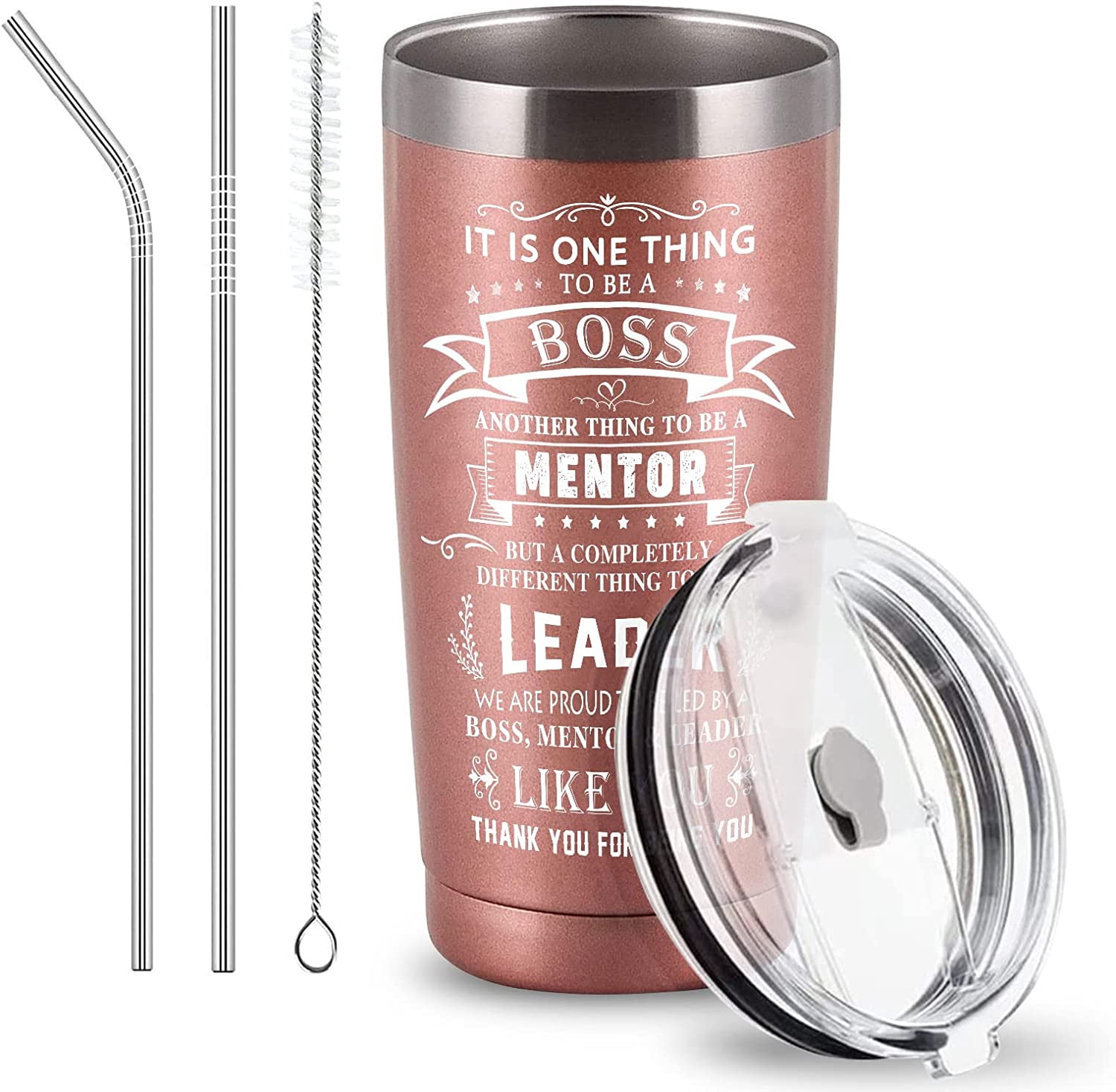 Forasu 20 oz Tumbler Cup with Lid and Straw, Vacuum Insulated Stainless ...