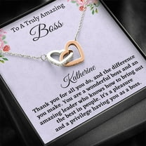 Boss Gift for Women - Personalized Hearts Necklace | Boss Lady Jewelry | Appreciation & Thank You Gift for an Amazing Boss, New Year Gift Idea