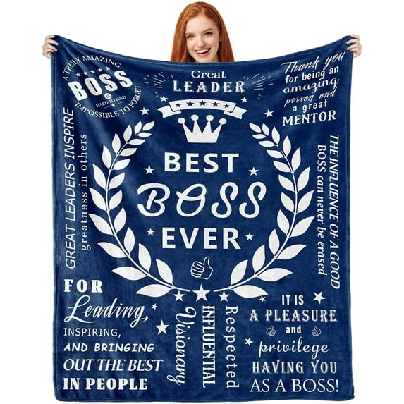 Boss Gifts, Boss Gifts for Men Women, Boss Day Gifts, Best Boss Ever Gifts for Male Female Girl, Boss Appreciation Christmas Birthday Gifts, Boss Leader Manager Gifts Ideas Blanket 60X50 Inches