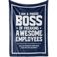 thumbnail image 1 of Boss Gifts from Employees, Bed Flannel Plush Throw Blankets (50*60) Christmas Office Gift Idea for Men and Women on Boss Day, Birthday, Appreciation, Retirement, Proud Boss-Blue, 1 of 6