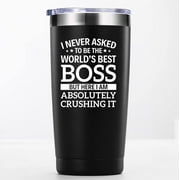 Boss Gifts.I Never Asked To Be The World''s Best Boss 20oz Tumbler.Boss Day Coworker Work Gifts for Men Women Friend.Appreciation Retirement Birthday Christmas for Coworker Colleague Boss.Black