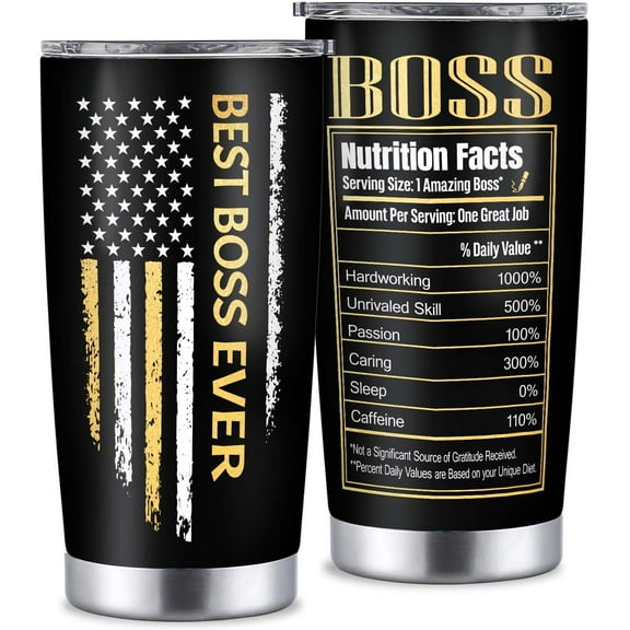 Boss Gifts for Men, 20oz Insulated Tumbler Boss Day Gifts for Men, Best Boss Ever Gifts for Male Boss Christmas Birthday Appreciation Gifts, Boss Gifts Ideas Mug