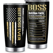 Boss Gifts for Men, 20oz Insulated Tumbler Boss Day Gifts for Men, Best Boss Ever Gifts for Male Boss Christmas Birthday Appreciation Gifts, Boss Gifts Ideas Mug