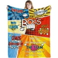thumbnail image 1 of Boss Gifts for Men, Birthday Gifts for Boss, Boss Lady Gifts for Women, Funny Unique Boss Appreciation Gifts, The Office Going Away Thank You Christmas Boss Day gift Bed Throw Blanket 60"x50", 1 of 5