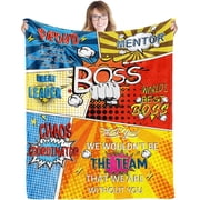 Boss Gifts for Men, Birthday Gifts for Boss, Boss Lady Gifts for Women, Funny Unique Boss Appreciation Gifts, The Office Going Away Thank You Christmas Boss Day gift Bed Throw Blanket 60"x50"