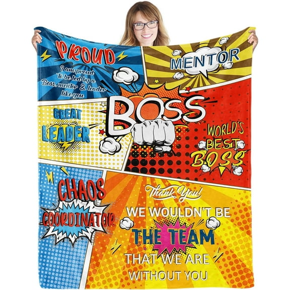 Boss Gifts for Men, Birthday Gifts for Boss, Boss Lady Gifts for Women, Funny Unique Boss Appreciation Gifts, The Office Going Away Thank You Christmas Boss Day gift Bed Throw Blanket 60"x50"