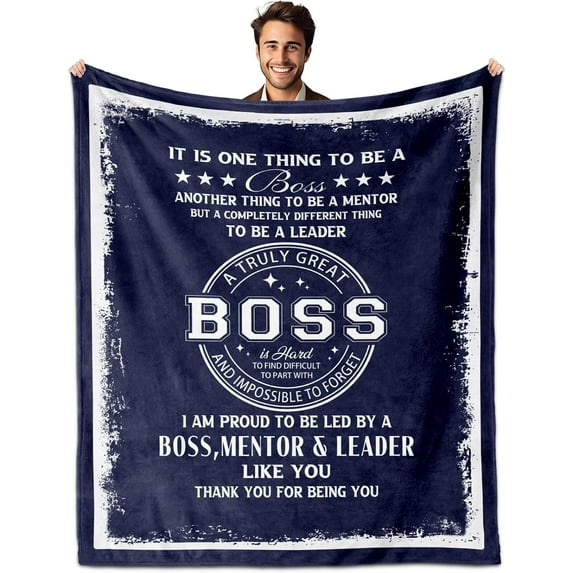 Boss Gifts for Men, Gift for Male Boss Blankets 60"x50", Boss Day Gifts, Going Away Gift for Boss, Boss Birthday Gifts for Men, Boss Gifts from Employees, Boss Appreciation Gifts for Christmas