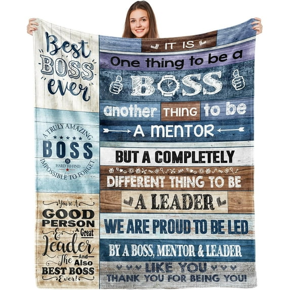 Boss Gifts for Men Women Boss Day Gifts for Men Women Boss Gifts from Employees Boss Birthday Gifts for Men Boss Appreciation Gifts for Men Boss Gifts for Christmas Throw Blanket 50x60 Inches