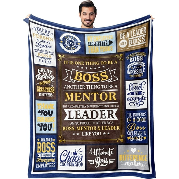 Boss Gifts for Women, Boss Lady Gifts Blanket 50"X60", Boss Day Gifts for Women, Boss Lday Birthday Christmas Retirement Appreciation Gifts, Gift for Boss Female Throw (Sunflower)