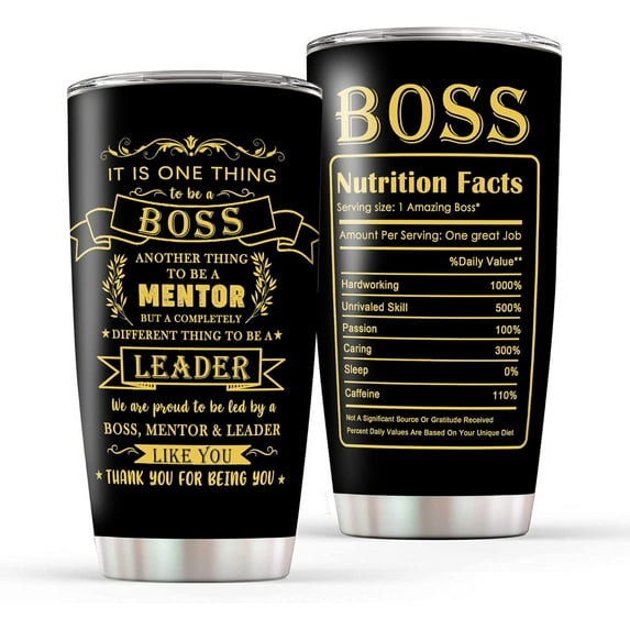 Boss Gifts for Women Tumbler Cup, Stainless Steel 20oz Boss Coffee Travel Mug With Lid and Straw, Funny Boss Retirement Birthday Gifts Idea for Women, Friends, Cowokers