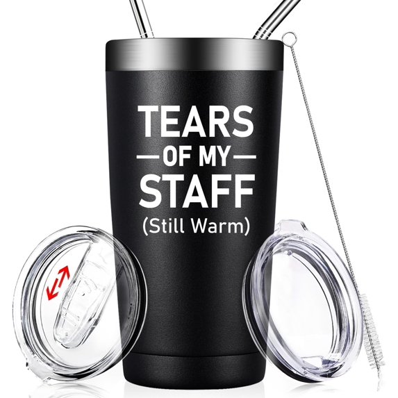 Boss Gifts for Men - Tears of My Staff - Boss Day Gifts - Christmas, Appreciation, Retirement Gifts for Boss, Employees, Leader - 20oz Boss Tumbler