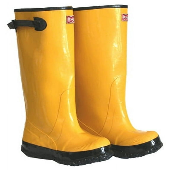 Boss Gloves 2KP448109 Size 9 17" Yellow/Black Rubber Over-The-Shoe Slush Knee Boot