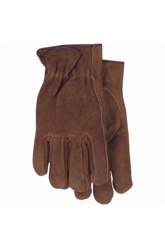 Medium Smoke Brown Unlined Split Leather Gloves