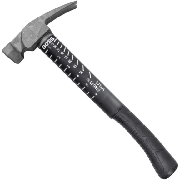 Boss Hammer BH16TIPFS 16 oz. Fiberglass Handle Smooth Face Titanium Hybrid Hammer