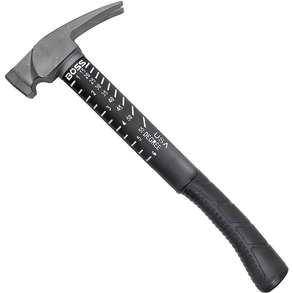 Boss Hammer BH14TIPFM 14 oz. Fiberglass Handle Milled Face Titanium Hybrid Hammer