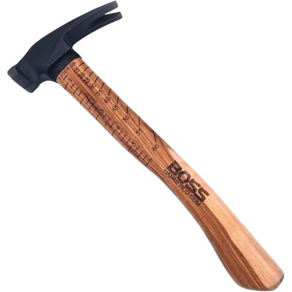 Boss Hammers 22Oz Steel Hybrid Hickory Handle Hammer Milled Face