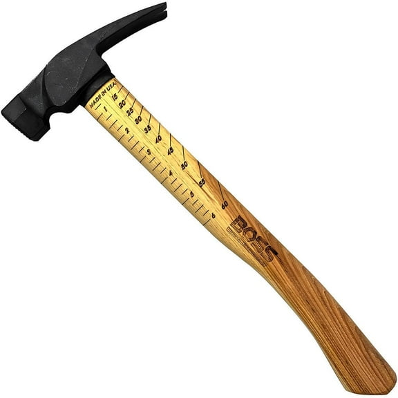 Boss Hammers Titanium Hickory Handle Milled Hammer 16Oz