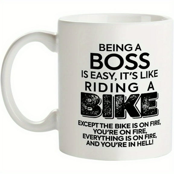 Boss Humor Ceramic Coffee Mug - Sarcastic Funny Gift for Friends, Colleagues, Siblings, Family - No Battery Needed, No Electricity - Ideal for Any Occasion - 330ml / 11oz - 1pc