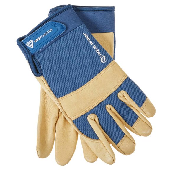Boss Job Master Aqua Armor Leather Work Glove - Waterproof - Pair, XL, Blue Residential Use, Standard Application