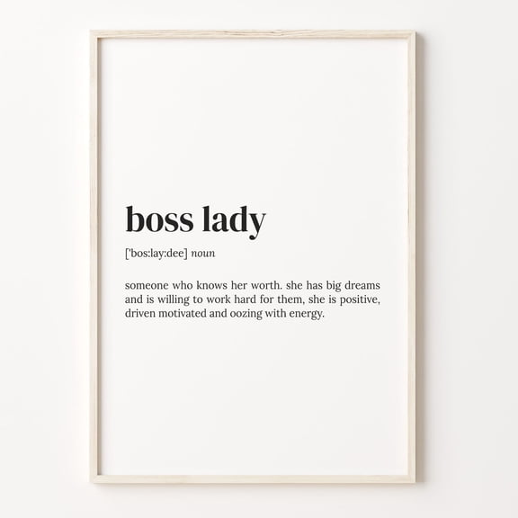 Boss Lady Definition Quote Graphic Poster Unframed Paper Print