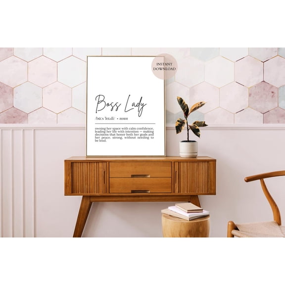 Boss Lady Definition Wall Art Print, Unframed Paper Poster 8x10in
