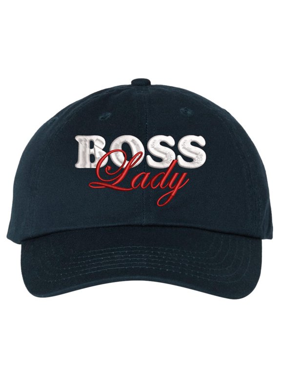 Boss Lady Embroidered Soft Cotton Dad Hat - High Quality Adjustable Cap for Women (NavyBlue, OneSize)