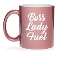 thumbnail image 1 of Boss Lady Fuel Ceramic Coffee Mug Tea Cup Gift for Her, Women, Sister, Wife, Girlfriend, Friend, Coworker, Birthday, Anniversary, Mom, Mother’s Day, Graduation, Retirement, Funny (11oz Rose Gold), 1 of 1