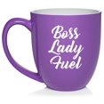 thumbnail image 1 of Boss Lady Fuel Ceramic Coffee Mug Tea Cup Gift for Her, Women, Sister, Wife, Girlfriend, Friend, Coworker, Birthday, Anniversary, Mom, Mother’s Day, Graduation, Retirement, Funny (16oz Purple), 1 of 1