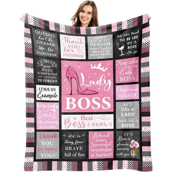 Boss Lady Gifts, Boss Lady Gifts for Women, Boss Lady Blanket 50"x60", Boss Day Gifts, Boss Lady Office Decor, Boss Lady Blanket, Boss Appreciation Gifts, Christmas Birthday Gift for Boss Lady