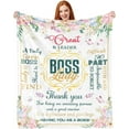 thumbnail image 1 of Boss Lady Gifts for Women-Best Boss Gifts for Women- Boss Day Gifts-Gifts for Female Boss Blankets 60 x50-Boss Christmas Birthday Gifts Ideas- Boss Leader Appreciation Farewell Gift, 1 of 5