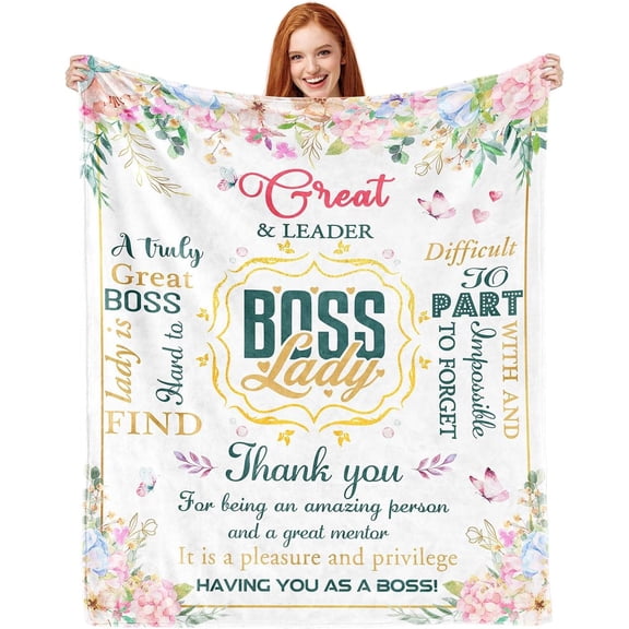 Boss Lady Gifts for Women-Best Boss Gifts for Women- Boss Day Gifts-Gifts for Female Boss Blankets 60 x50-Boss Christmas Birthday Gifts Ideas- Boss Leader Appreciation Farewell Gift