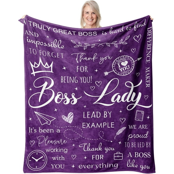 Boss Lady Gifts for Women Blankets, Boss Day Gifts, Boss Gifts Throw 60"X50", Gifts for Boss, Best Boss Gifts for Women, Boss Christmas Birthday Gifts, Bosses Day Gifts for Women