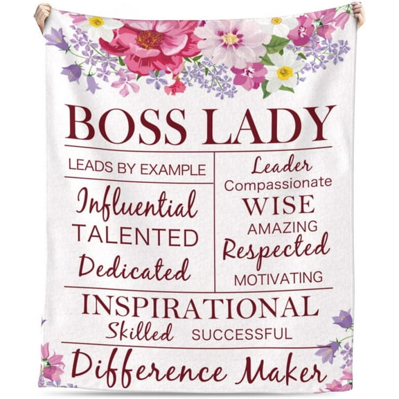 Boss Lady Gifts for Women, Boss Lady Blanket 50"×60", Boss Gifts, Boss Day Gifts Ideas for Boss, Going Away Gift for Boss, Christmas Birthday Gifts for Boss Women, Boss Appreciation Gifts