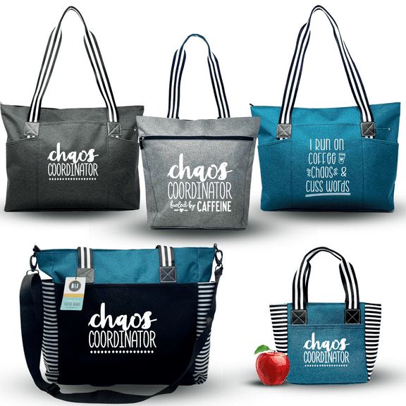 Boss Lady Gifts for Women - Cute Zippered Pocket Canvas Tote Bag Gift Ideas for Women, Female Bosses, Coworker, New Manager, Chaos Coordinator - Christmas, Birthday, Thank You Office Appreciation Gift