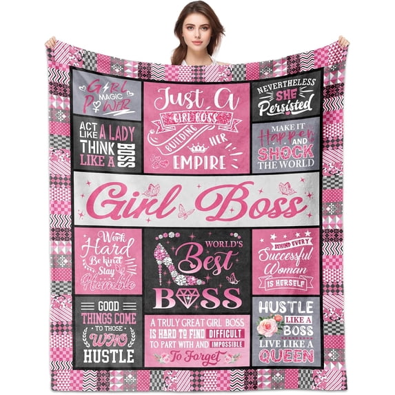 Boss Lady Gifts For Women, Gifts For Female Boss Blankets 60"x50", Boss Day Gifts, Boss Appreciation Gifts For Women, Boss Birthday Gifts For Women, Going Away Gift for Boss, Boss Gifts For Christmas