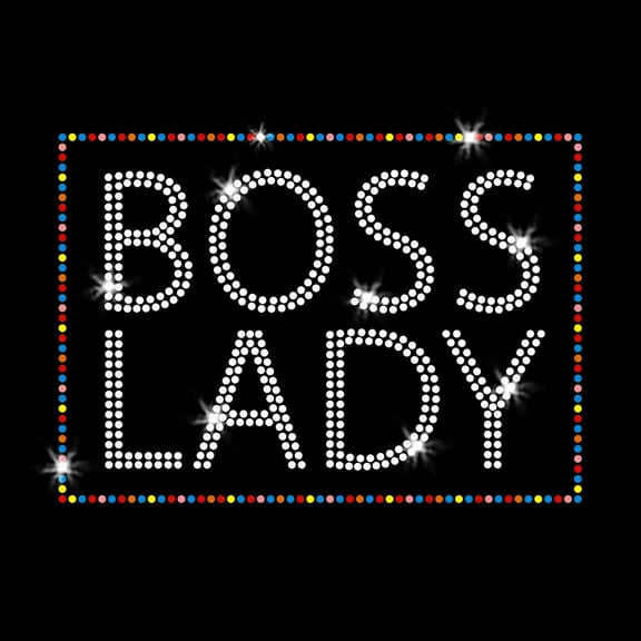 Boss Lady Iron-on Clear Rhinestone Transfer by JCS Rhinestones