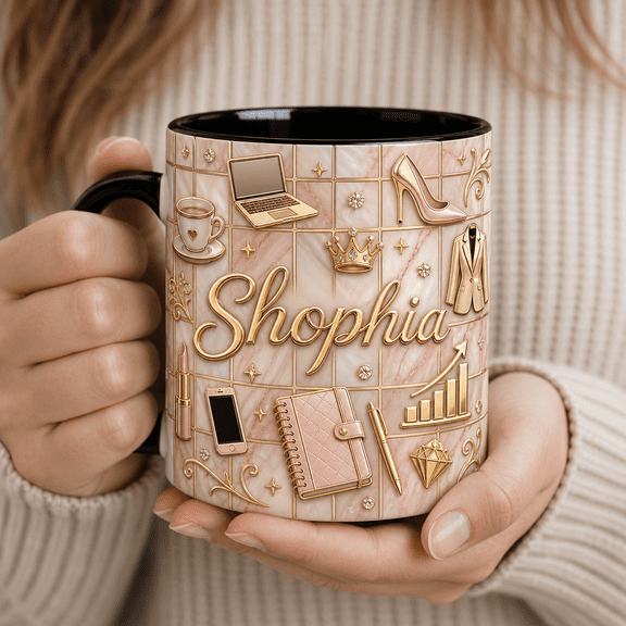 Boss Lady Mug Personalized 2D Printed 3D Effect Female Boss Mug for Entrepreneurs
