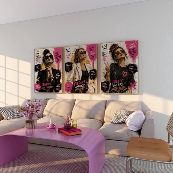 Boss Lady Quote Posters Urban Grunge Wall Art Home Decor Office Wall Art Living Room Decor, Paper Poster Only Set 3